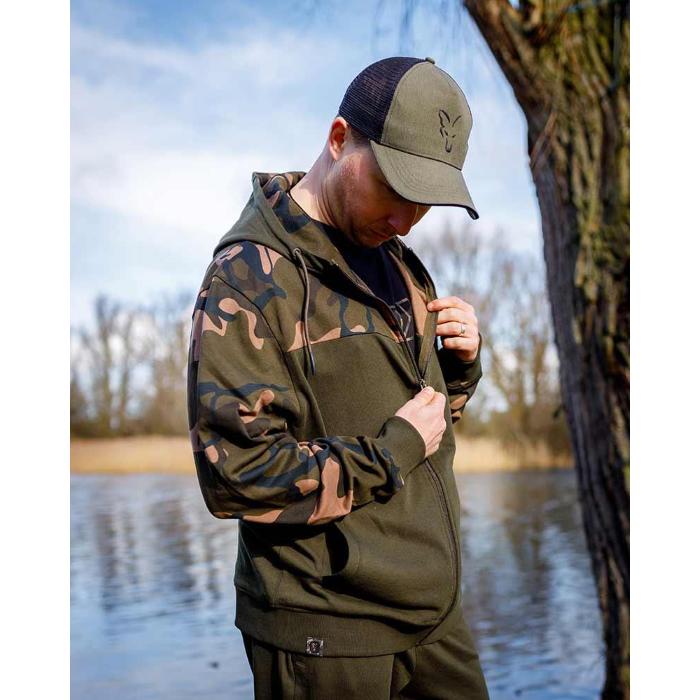 Fox Abbigliamento LW Khaki / Camo Split Zip Hoody 3XL