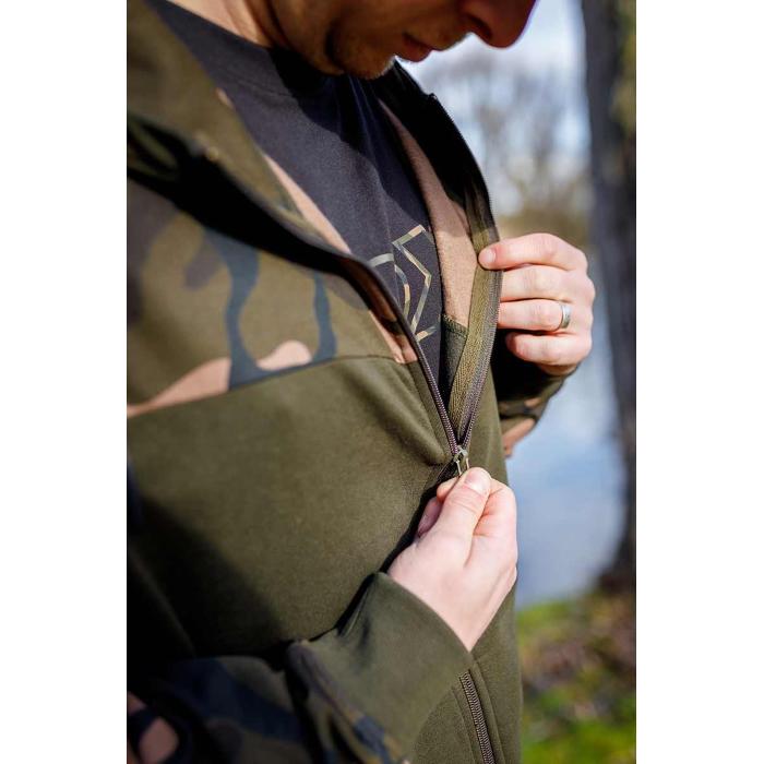 Fox Abbigliamento LW Khaki / Camo Split Zip Hoody 3XL