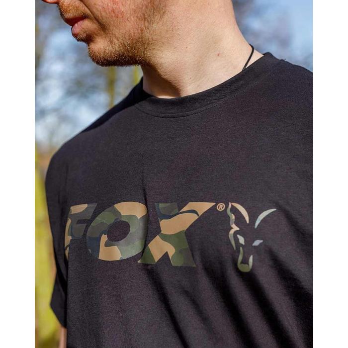 Fox Abbigliamento Black / Camo Logo T 3XL