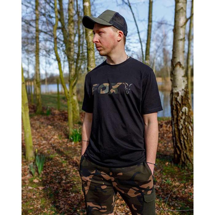 Fox Abbigliamento Black / Camo Logo T 3XL