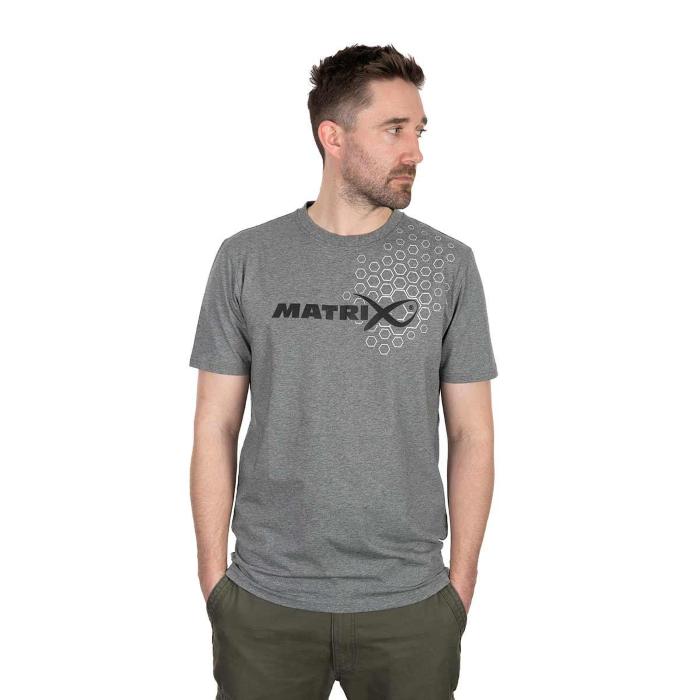 Matrix Abbigliamento Matrix Hex Print T-Shirt Grey