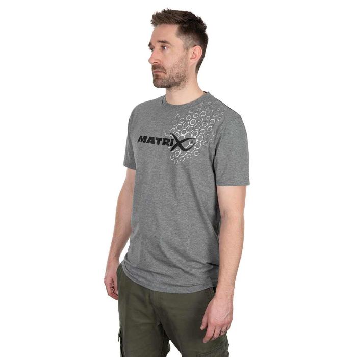 Matrix Abbigliamento Matrix Hex Print T-Shirt Grey
