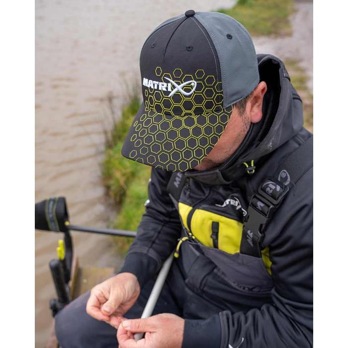 Matrix Abbigliamento Matrix Hex Print Baseball Cap  - Black