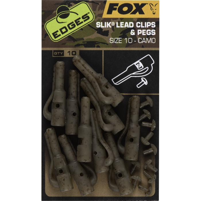 Fox Edges Camo Size 10 Slik Lead Clip + Pegs