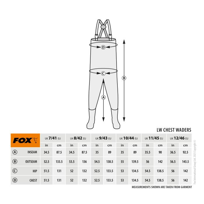 Fox Khaki LW Lined Waders UK7 EU41