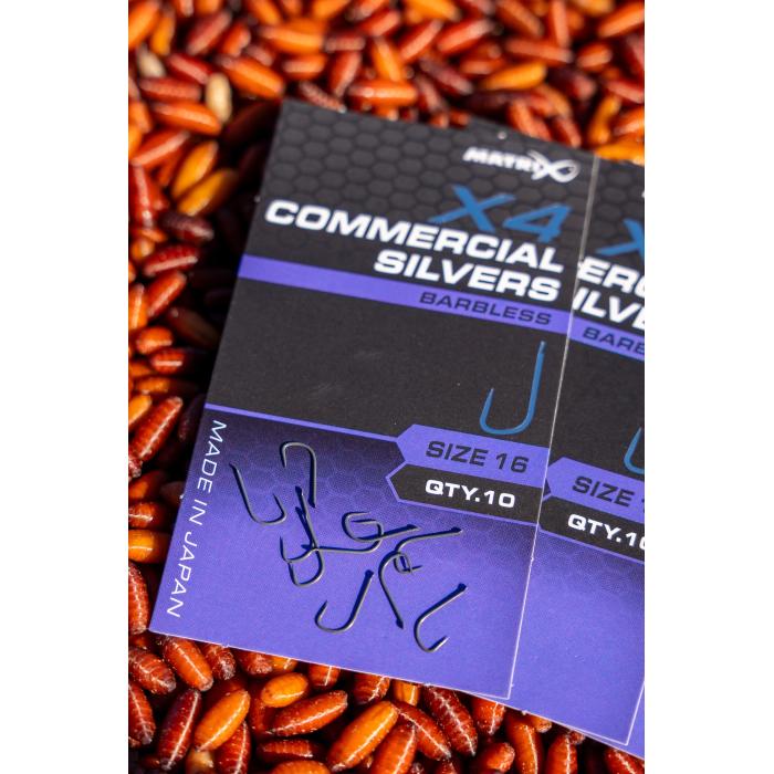 Fox X4 Commercial Silvers Size 18 Barbless