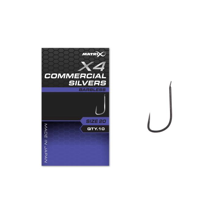 Fox X4 Commercial Silvers Size 18 Barbless
