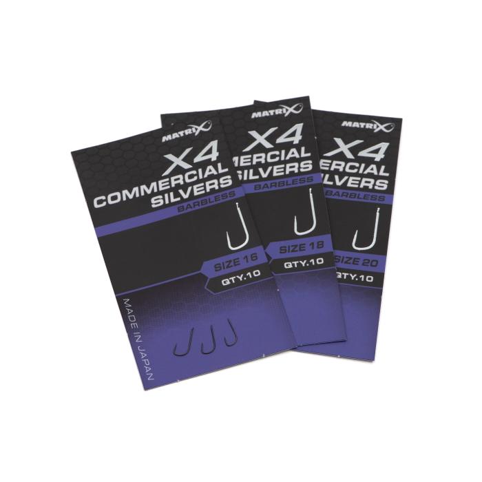 Fox X4 Commercial Silvers Size 18 Barbless