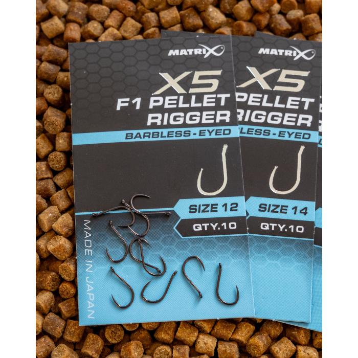 Fox X5 F1 Pellet Rigger Size 18 Barbless - Eyed