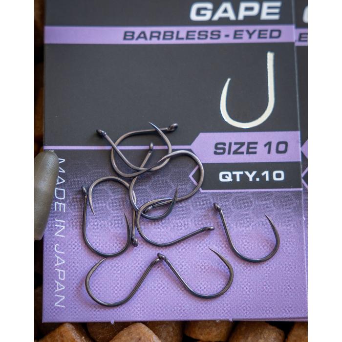 Fox X9 Carp Wide Gape Size 14 Barbless - Eyed