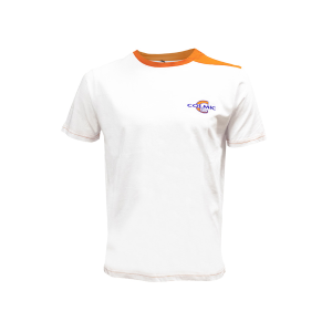 Colmic T-SHIRT: WHITE/ORANGE