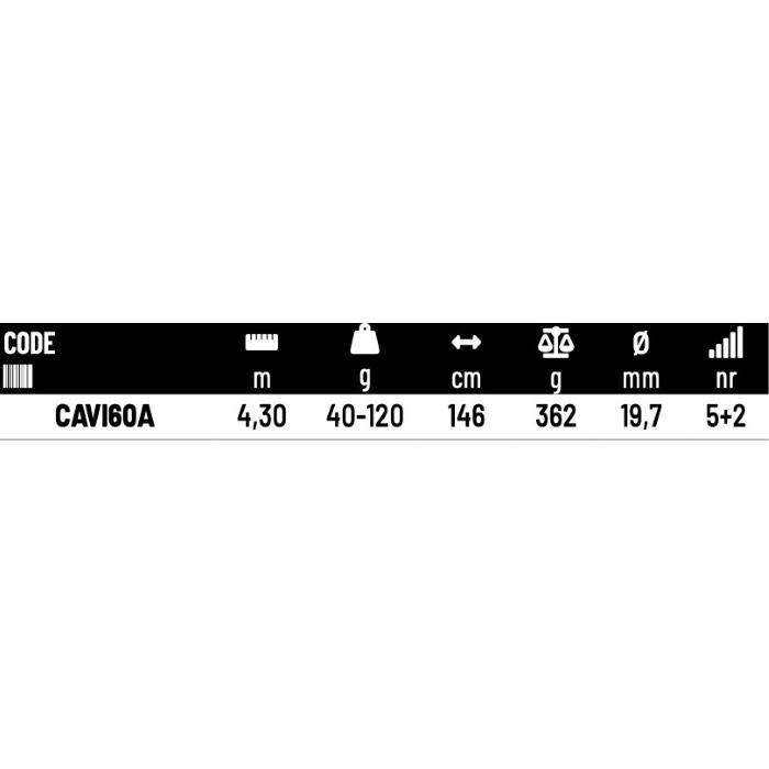 Colmic Canne Beach Ledgering VIPER 4,30mt (40-120gr) 2 CARBON TIPS