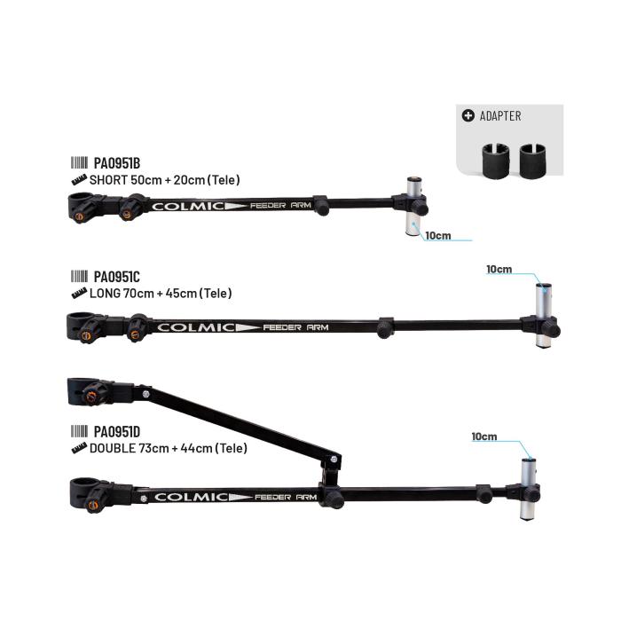Colmic Rulli e Portacanne FEEDER ARM: SHORT + 10cm BAR  (D. <br>36mm)