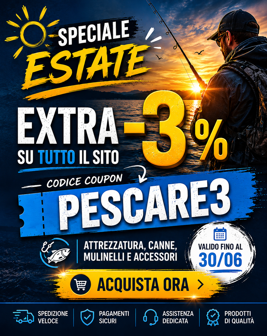 Promo estate: sconti su attrezzatura da pesca